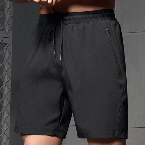 Black Casual Men's Summer Sports Shorts - Picture 4 of 5